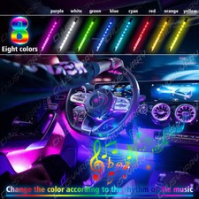 4PCS Car RGB 36 USB LED Lights Strip Interior Neon Atmosphere Lamp With Control