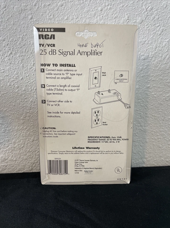 RCA TV/VCR 25 Deb Signal Amplifier ~ VH121 - Image 2 of 4