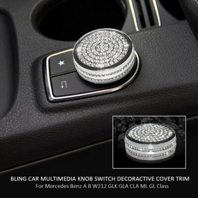 Auto Car Multimedia Button Decor Cover Silver For Mercedes Benz A B W212 GLK GLA Auto Car Multimedia Button Decor Cover Silver For Mercedes Benz A B W212 GLK GLA