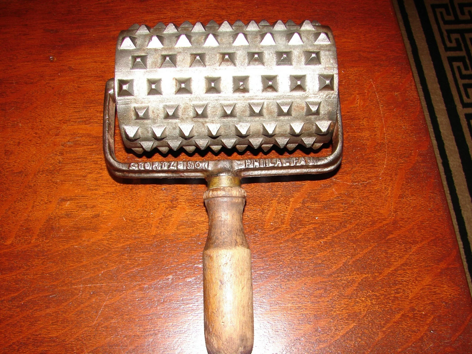 Scarce! Antique Stortz & Son Meat Tenderizer Philadelphia PA Wood Handle Nice