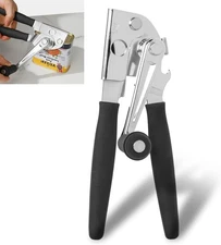 Commercial Can Opener with Magnet, Manual Heavy Duty Folding Hand Crank Can Open