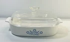 Vintage Corning Ware Blue Cornflower A-10-B 10x10x2 Casserole Dish Pyrex Lid