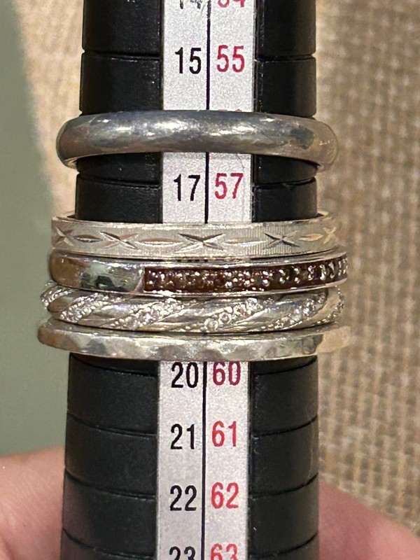 Sterling Silver Ring Lot of 5,  11 grams  Jewelry Size 7.45, 9’s 10’s