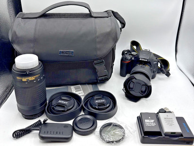 Nikon D3500 DSLR Camera Kit 18-55mm VR Lens + 70-300mm & More! | eBay