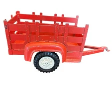 Vintage Hubley Orange No 800 Farm Truck Trailer Pressed Steel  Removable Gate