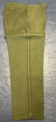 VTG US Military OG-107 Fatigue Pants 34x29  Vietnam Era Sateen Utility Trousers