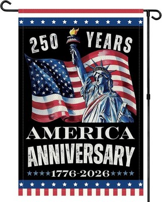 250th Anniversary USA Garden Flag - Patriotic Banner for Outdoor Decor