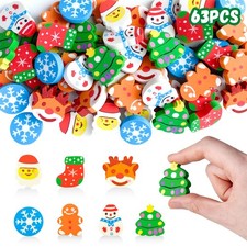 Kleeblatt Large Christmas Erasers for Kids Bulk, Christmas-Q63, Christmas-q63
