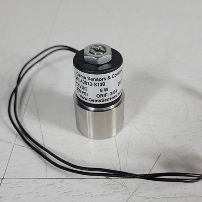 Gems Sensors & Controls A2012-S138 Miniature Solenoid Valve 500PSI 12VDC 6W