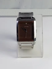 Fossil Men's FS4336 Rectangular Stainless Steel Brown Dial Watch