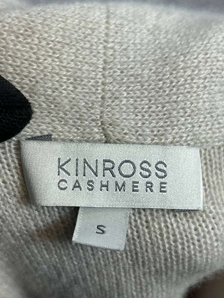 Suéter Kinross Mujer Pequeño Rosa Beige Cachemira Tejido Frente Abierto Cárdigan Foto 3 de 4