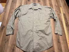 George Shirt, Men's Size 15.5, Gray, Long Sleeve, Button Up, Cotton Poplin