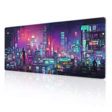 Anime City Large Mouse Pad Retro Gaming Desk Mat Non Slip Waterproof 35.4x15.7