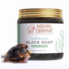 Natural Elephant Moroccan Black Soap Eucalyptus Travel Size 2oz