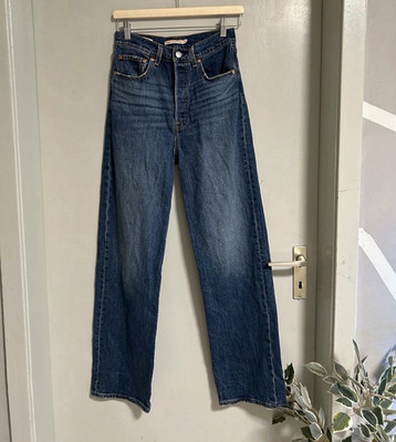 Levi's Premium Ribcage Straight Ankle Jeans Damen blau W27 L69cm Stretch