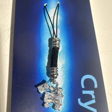 Cute Cell Phone Charm Strap White Crystal Silver Shaped of A Puppy Or Kitty