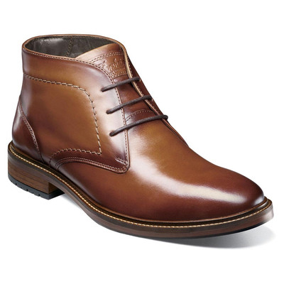 Florsheim Forge Cognac Smooth Leather Plain Toe Lace Up Boots (US Men Size)