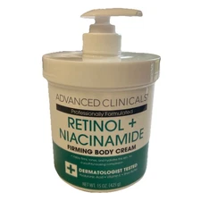 Advanced Clinicals Retinol Niacinamide Firming Body Cream  15 oz