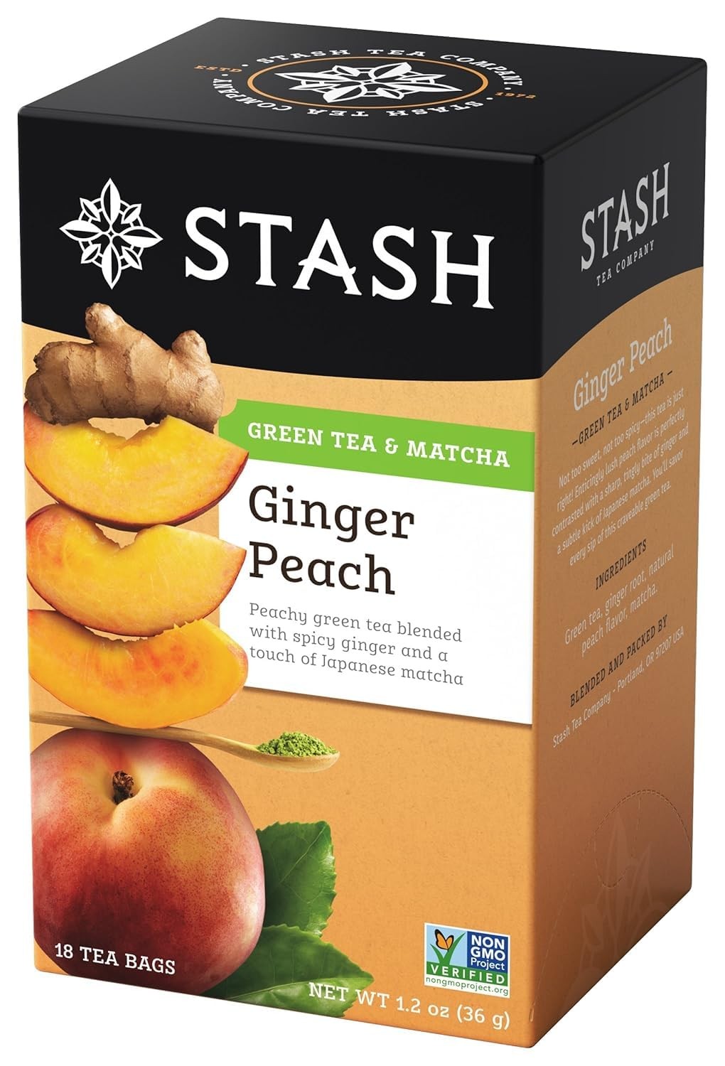 Green Tea, Ginger Peach With Matcha, 18 Ct