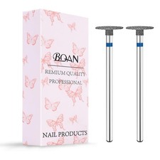 Diamond Cuticle Nail Drill Bits 2Pcs 3/32" Silver Gel Polish Remover Tool NEW