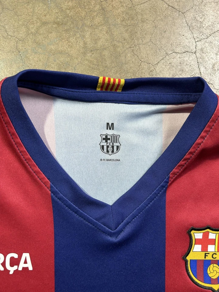 Футболка мужская FC Barcelona средний размер сине-красная футбольная Левандовски 9 Spotify УВКБ ООН - Изображение 3 из 4