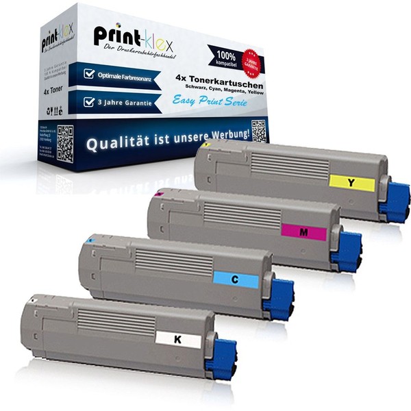 4X Farb Tonerkartuschen FüR Oki C-5600 C-5600-DN Black Cyan Easy Print-image