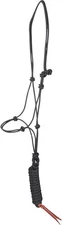 Martin Saddlery Premium Black Rope Halter with 9ft Lead Rope - Average Horse