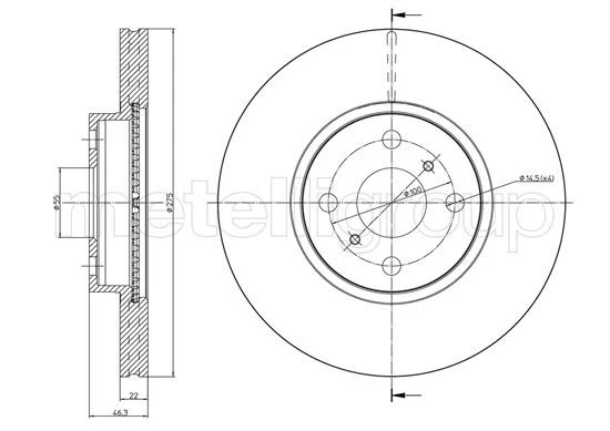 2x BRAKE DISC 23-1215C FOR TOYOTA YARIS/VIOS/VITZ BELTA YARIS/VITZ 1.0L 3cyl - Image 2 of 4