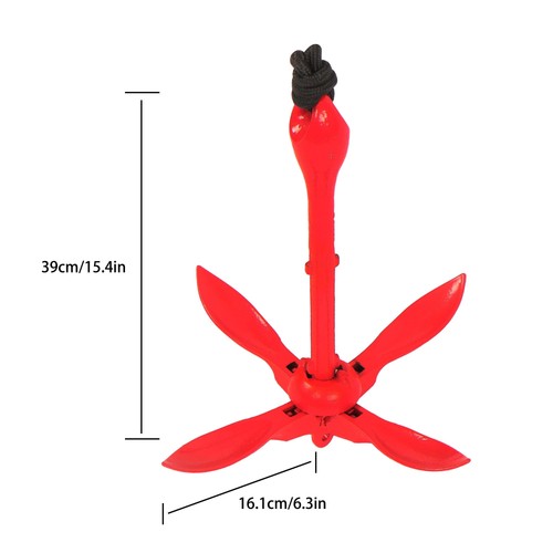 Folding Anchor Set 1PC Red 0.7KG/1.5KG/2.5KG/3.2KG For Grapnel Boat Marine Kayak - 第 16/19 張圖片