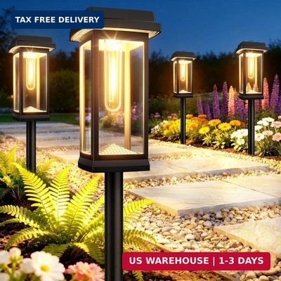 Solar Pathway Lights Outdoor, 8 Pack Upgraded Solar Garden Lights Solar Powered,