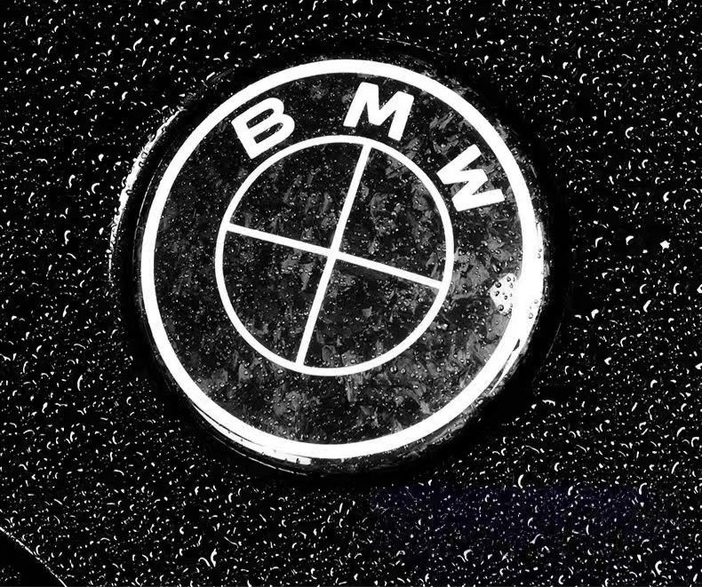 50th BMW Alpina Real Carbon Fiber Black White 82mm Front 74mm Rear Emblem Decal