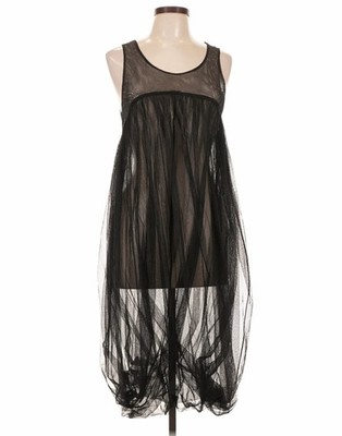 Lilith Paris Black Sheer Tulle Bubble Hem Midi Dress France Avant Garde L