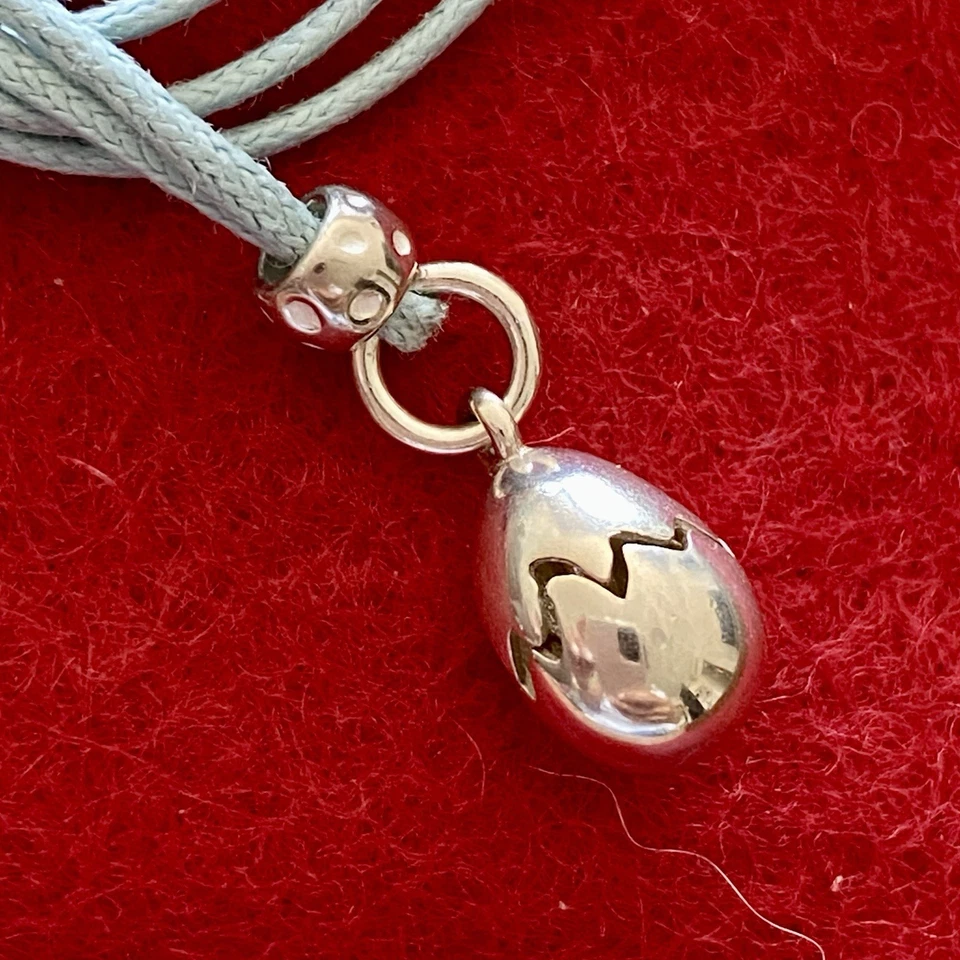 Dodo Pomellato Ciondolo Uovo Ovetto Argento Fuori Produzione Originale Unisex - Immagine 4 di 4