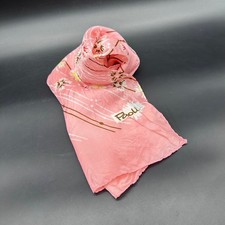 Vintage Pink Floral Long Scarf 1970s Paoli Japan Flowers Retro Fashion Accessory