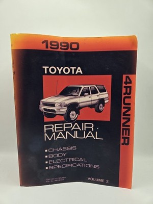 1990 Toyota 4Runner Repair Manual Volume 2 Chassis Body Electrical Specification