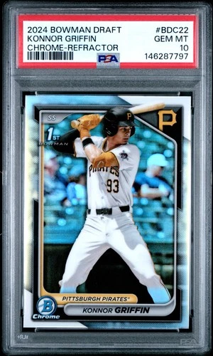 7797 Konnor Griffin 2024 Bowman Draft #BDC-22 Refractor Chrome 1st RC RC PSA 10