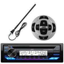 JVC KD-T92MBS Single-DIN Marine Bluetooth CD Receiver W/Remote, Radio Antenna
