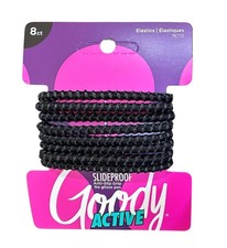 Goody Nonslip Womens Elastic Hair Tie - 8 Count, Black - 4MM For Medium Hair- Ou