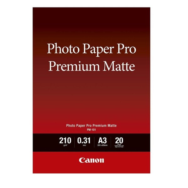 Canon Fotopapier PM-101 Premium Matt - DIN A3, 20 Blatt (210 G/Qm) FüR Tintenstr-image