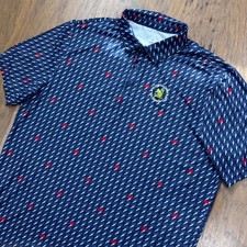 US Open Polo Shirt Mens XL Blue Houndstooth Performance 122nd Golf Country Club