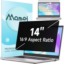 14 Inch 360 Laptop Privacy Screen 16:9, Anti Glare Blue Light Filter Shield