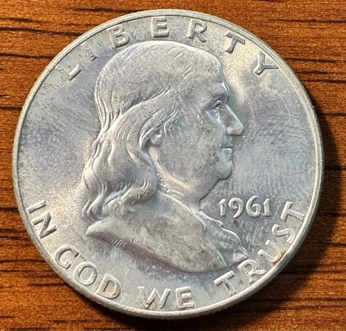 1961-D 90% SILVER Franklin Half Dollar BU