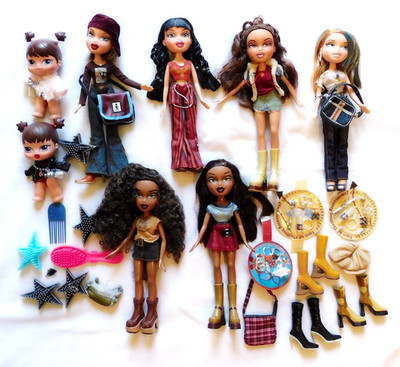 Bratz Doll Bundle 6 Bratz Fashion Dolls + Babyz Bratz Twiins + Accessories