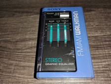 Vintage Sony Walkman Model SRF-35W Stereo FM/AM Radio Wth Graphic Equalizer Blue