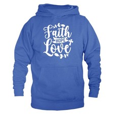 Faith Hope Love Christian Religious Pullover Hoodie