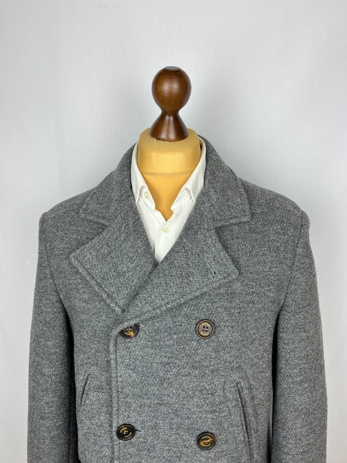 ELEVENTY Pure Wool Blend Solid Gray Half-Lined Do… - image 6