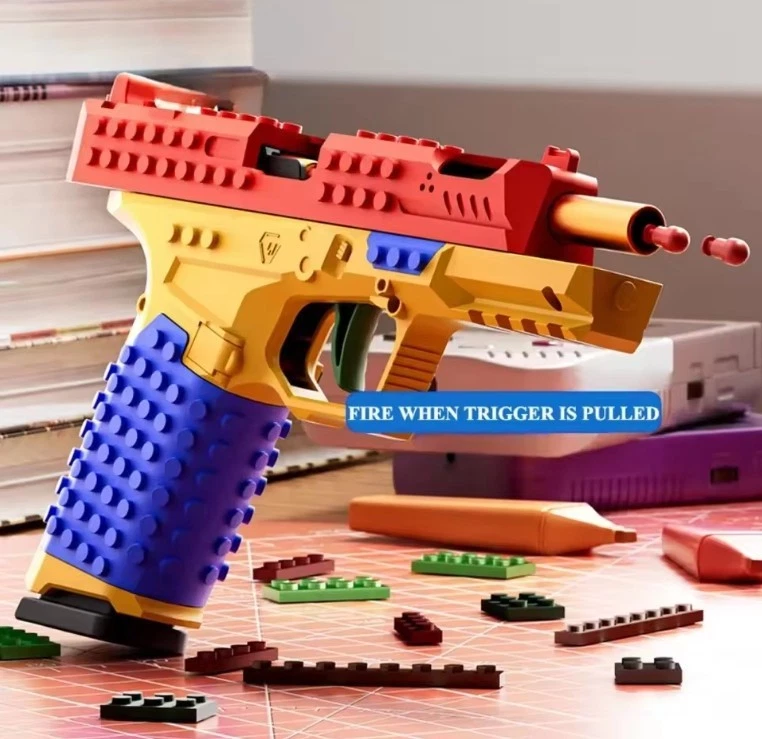 Juego de armas bloques de ladrillos de construcción en funcionamiento juguete de disparo bláster arma de fuego (no lego) Foto 4 de 4