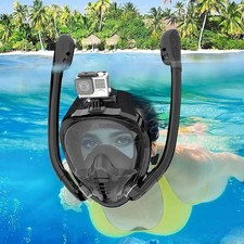 Full Face Snorkel Mask 180° Panoramic View Anti-Fog Anti-Leak Diving Goggles