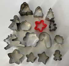 Lot Of 15 - Metal Cookie Cutters - Different Christmas Cutters