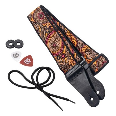 KLIQ Vintage Woven Guitar Strap for Acoustic and Electric Guitars Paisley